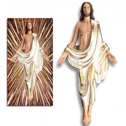  Risen Christ/Resurrection Statue 3/4 Relief No Background in Poly-Art Fiberglass, 48\"H 