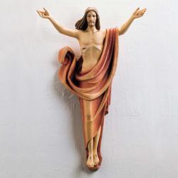  Risen Christ/Resurrection Statue 3/4 Relief in Linden Wood, 24\" & 48\"H 