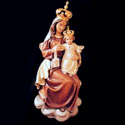  Our Lady of Mount Carmel Statue 3/4 Relief in Linden Wood, 36\"H 
