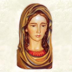  Our Lady of Sorrows Bust Statue in Wood, 5.6\" & 16\"H 