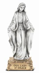  O.L. OF GRACE PEWTER STATUE ON BASE 