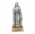  O.L. OF LOURDES PEWTER STATUE ON BASE 