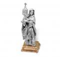  ST. CLARE PEWTER STATUE ON BASE 