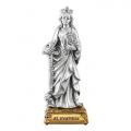  ST. DYMPHNA PEWTER STATUE ON BASE 