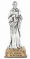  ST. JOSEPH THE WORKER PEWTER STATUE ON BASE 