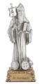  ST. BENEDICT PEWTER STATUE ON BASE 