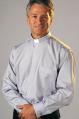  Grey Classico Clergy Shirt with White Tab - Long Sleeve 