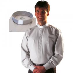  Grey CLASSICO Long Sleeve Clergy Shirt - Sizes 15\" - 20 1/2\" 