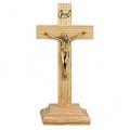  Standing Crucifix in Oak (9") 