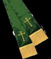  Empress Hunter Green Satin Pulpit Stole With Cross (Polyester) 