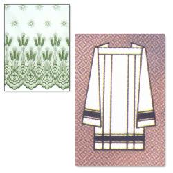  Traditional Embroidered Adult/Clergy Alb w/Sheer Nylon - Wheat Design 