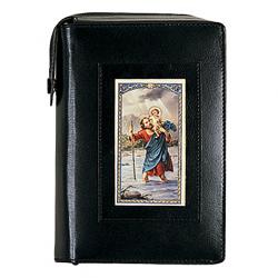  Zippered \"Holy Card Window\" Leather Bible Cover & Breviary Case 