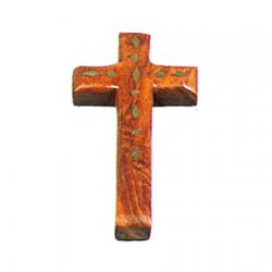  Wood Cross with Brass Inlay (5 3/4\") 