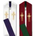  Reversible "Crosses" Motif Clergy Overlay Stole (Lucia) 