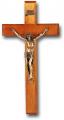  12" CHERRY WOOD CROSS WITH MUSEUM GOLD PLATED CORPUS 