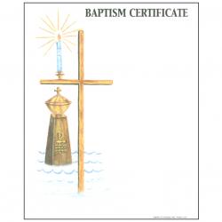  Baptism Certificate - Worded or Blank - Oil Painting - 100 Pk 