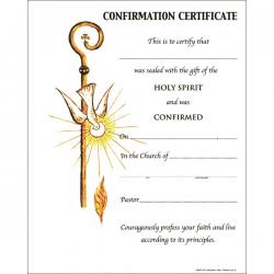  Confirmation Certificate - Worded or Blank - Oil Painting - 100 Pk 