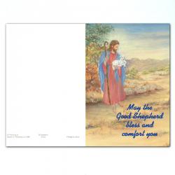  \"Good Shepherd...\" Sympathy/Deceased Mass Card - Oil Painting 