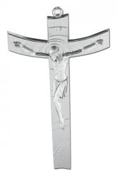  5.5\" SILVER PLATED CONTEMPORARY CRUCIFIX 