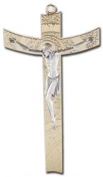  5.5\" GOLD PLATED CONTEMPORARY CRUCIFIX 