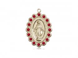  Miraculous Neck Medal/Pendant Only w/Ruby Stones for July 