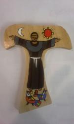  Saint Francis \"Tau\" Wood Cross from El Salvador (6\") 
