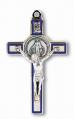  3" SILVER BLUE EPOXY MIRACULOUS MEDAL CRUCIFIX 
