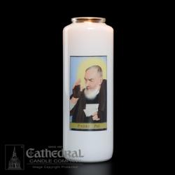  Padre Pio 6-Day Glass Candle (12/cs) 