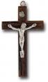  WOOD CROSS WITH METAL BOUND ROSARY CRUCIFIX (25 PC) 