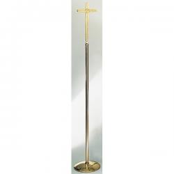  Processional Cross | 19\" | Bronze Or Brass | Metal Staff And Stand 