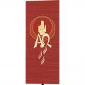  Red Ambo/Lectern Cover - A/O & Flames Motif - Pascal Fabric 