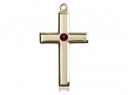  Cross Neck Medal/Pendant w/Garnet Stone Only for January 