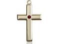  Cross Neck Medal/Pendant w/Garnet Stone Only for January 
