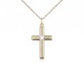  Cross Neck Medal/Pendant w/Crystal Stone for April 