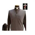  V-Neck Clergy/Deacon Sweater in Wool/Acrylic Fabric 