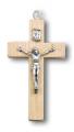  NATURAL WOOD ROSARY CRUCIFIX WITH METAL CORPUS (25 PC) 