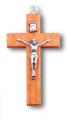  BROWN WOOD ROSARY CRUCIFIX WITH METAL CORPUS (25 PC) 