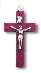  WOOD ROSARY CRUCIFIX WITH METAL CORPUS (25 PC) 