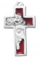  ROSARY PIERCED CHRIST PROFILE RED CROSS (25 PC) 
