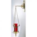  Sanctuary Lamp | Hanging | 3" x 14" Backplate | Bronze Or Brass | Fleur De Lis Pattern 