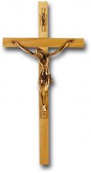  13\" OAK CROSS WITH MUSEUM GOLD PLATED CORPUS 