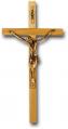  13" OAK CROSS WITH MUSEUM GOLD PLATED CORPUS 