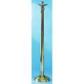  Floor Candlestick | 44" | Brass or Bronze | Round Column & Base - Geometric Pattern 