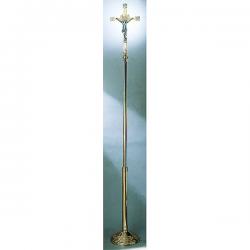  Processional Crucifix | 92” | Bronze Or Brass | Embellished Ends 