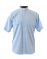  Sky Blue Short Sleeve Tab Clergy Shirts 