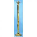  Floor Candlestick | 44" | Brass Or Bronze | Hexagonal Column & Base With Pattern 