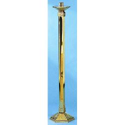  Floor Candlestick | 44\" | Brass Or Bronze | Hexagonal Column & Base With Pattern 