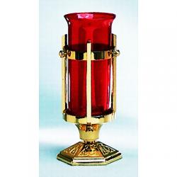 Altar Sanctuary Lamp | 5-1/2\" | Brass Or Bronze | Hexagonal Base 