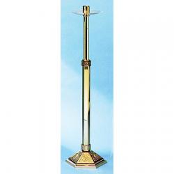  Processional Candlestick | 44\"| Bronze Or Brass | Embellished Hexagonal Base 