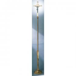 Processional Crucifix | 92\"| Bronze Or Brass | Textured Cross 